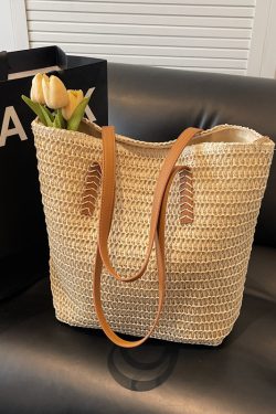 Large Capacity Woven Straw Tote Bag for Women - Summer Commuting, Beach Vacation, Stylish Shoulder Bag 2025
