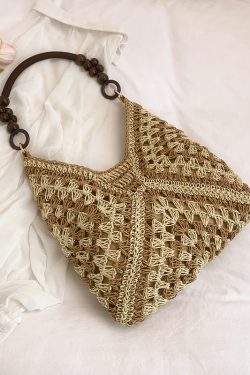 Large Capacity Woven Tote Bag - Simple Casual Straw Beach Bag for Women - 2025 Summer Vacation Essential