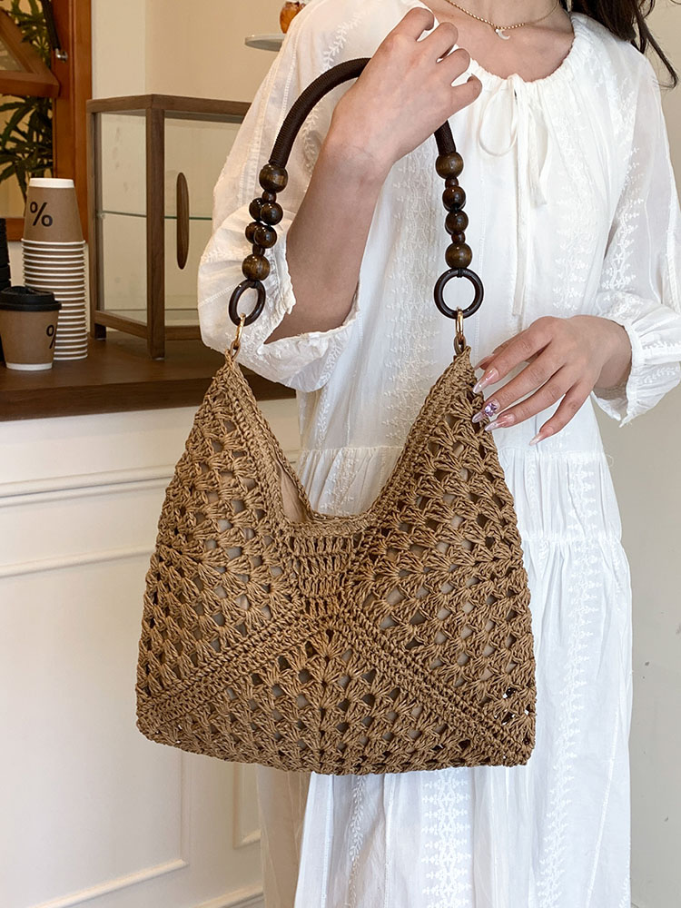 Large Capacity Woven Tote Bag - Simple Casual Straw Beach Bag for Women - 2025 Summer Vacation Essential Large Capacity Woven Tote Bag - Simple Casual Straw Beach Bag for Women - 2025 Summer Vacation Essential