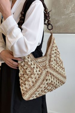 Large Capacity Woven Tote Bag - Simple Casual Straw Beach Bag for Women - 2025 Summer Vacation Essential