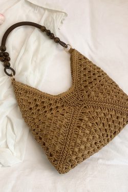 Large Capacity Woven Tote Bag - Simple Casual Straw Beach Bag for Women - 2025 Summer Vacation Essential