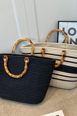 Large Capacity Yarn Knitted Tote Bag for Women - 2025 Spring Summer Fashion Vegetable Basket Straw Bag