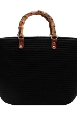Large Capacity Yarn Knitted Tote Bag for Women - 2025 Spring Summer Fashion Vegetable Basket Straw Bag