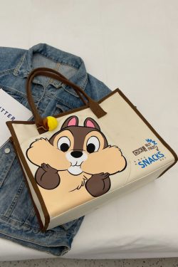 Large Cartoon Canvas Tote Bag for Women, 2025 Fashion Outdoor Shoulder Handbag, Mommy Large Capacity Carryall