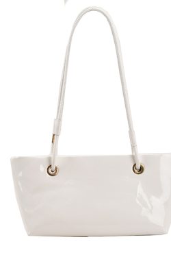 Large Shiny Patent Leather Single Shoulder Tote Bag for Women - Stylish High-End Commuting Bag for Spring Summer 2025