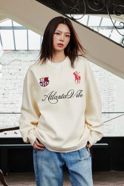 Layered Fake Two-Piece Badge Embroidered Henley Long Sleeve T-Shirt - Trendy Y2K Style for Effortless Layering