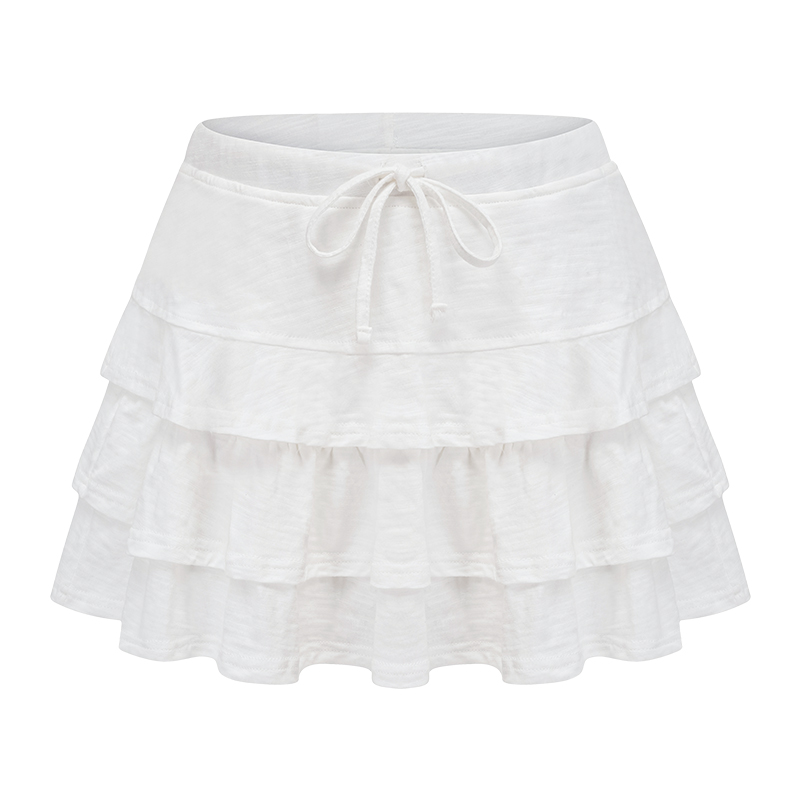 Layered Lace Tie A-Line Half Skirt for Summer – European and American Style Short Skirt Pants, Perfect for Y2K and Boho Looks Layered Lace Tie A-Line Half Skirt for Summer – European and American Style Short Skirt Pants, Perfect for Y2K and Boho Looks