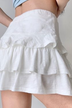 Layered Lace Tie A-Line Mini Skirt - Summer Cake Skirt in European & American Style, Trendy Y2K Fashion