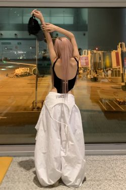 Layered Tie-Up Cargo Pants for Men and Women, Loose Casual Pleated Wide-Leg Design, Trendy American Style Fashion