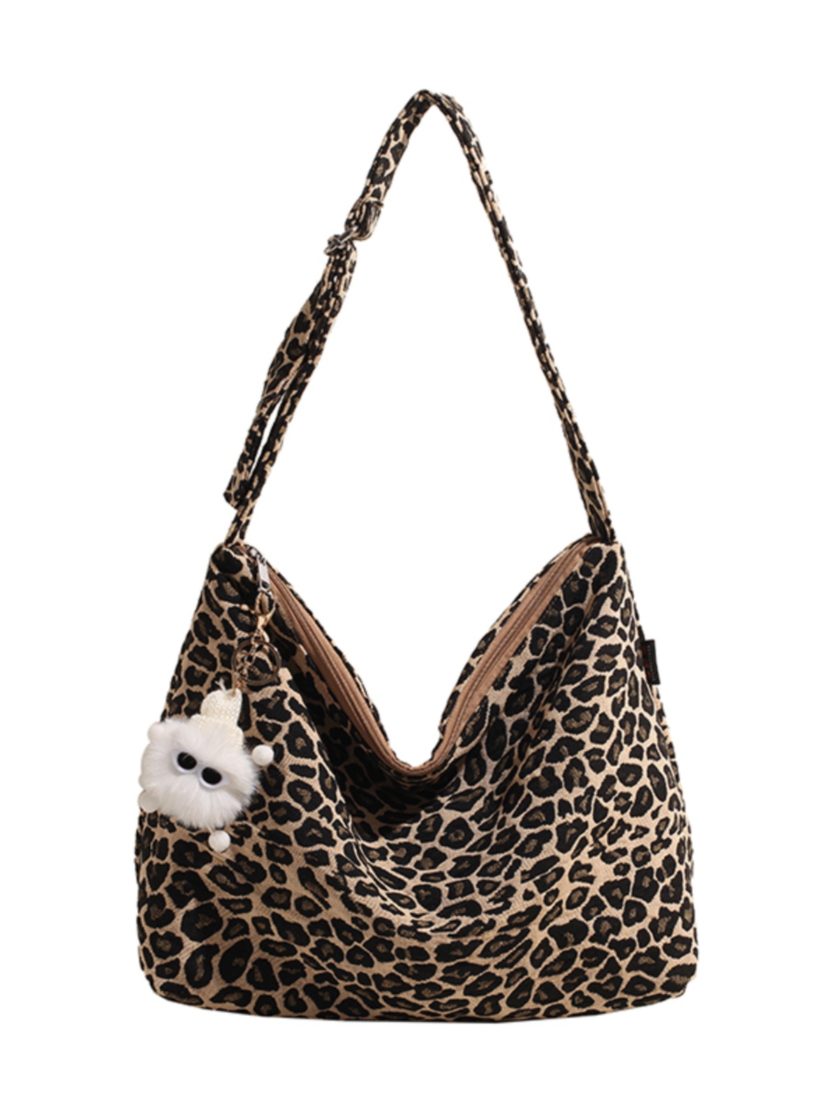 Leopard Print Canvas Crossbody Bag for Women - 2025 Korean Style, Large Capacity Tote for Class, Commuting, and Everyday Use Leopard Print Canvas Crossbody Bag for Women - 2025 Korean Style, Large Capacity Tote for Class, Commuting, and Everyday Use