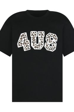 Leopard Print Graphic T-Shirt for Men and Women - Summer Trendy Loose Fit Round Neck Short Sleeve Top, Casual Y2K Style