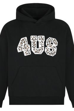 Leopard Print Letter Graphic Hoodie for Men and Women, Trendy Loose Fit for Autumn and Winter, Casual Streetwear Style