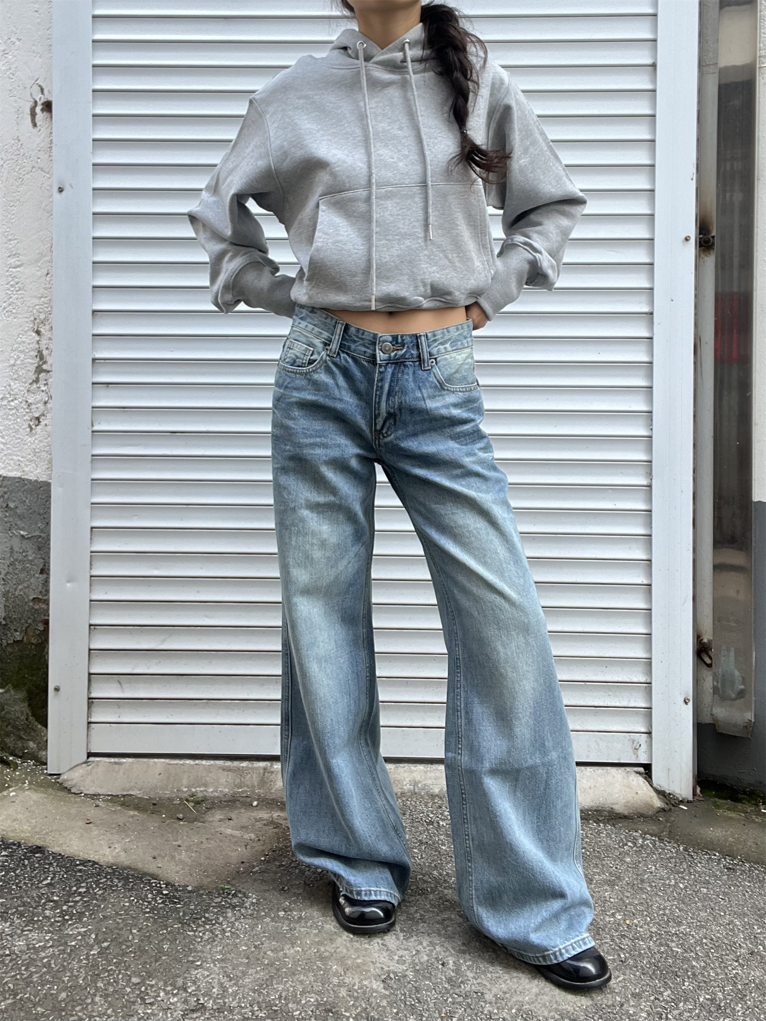 Light Blue Washed Straight Leg Jeans for Women | Personalized Side Tie-Dye Vintage Style | 2025 Fashion Trend Light Blue Washed Straight Leg Jeans for Women | Personalized Side Tie-Dye Vintage Style | 2025 Fashion Trend