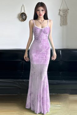 Light Green V-Neck Spaghetti Strap Mermaid Dress - Vintage Waist-Cinching Slim Fit for Spicy Girl & Mature Woman Style, Trendy Design