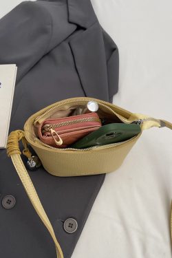 Light Luxury Zipper Bucket Bag for Women - 2025 High-End Crossbody Phone Bag - Summer Niche Style