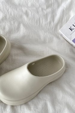 Lightweight Thick-Soled Half-Drag Clogs for Women, Non-Slip Height-Increasing Chef Shoes, Trendy Couple's Footwear