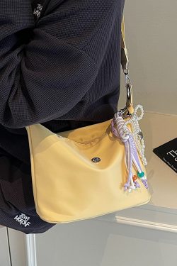 Lightweight Water-Resistant Nylon Bucket Bag - 2025 Spring/Summer Korean Style Dumpling Design, Trendy Women's Fashion Accessory