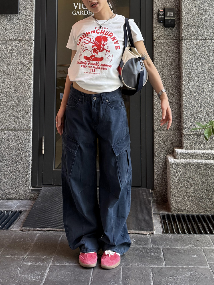 Little Devil Printed Slim Fit Short Sleeve T-Shirt for Women - Trendy Summer Top, Casual Daily Wear, Y2K Style Little Devil Printed Slim Fit Short Sleeve T-Shirt for Women - Trendy Summer Top, Casual Daily Wear, Y2K Style