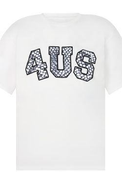 Loose Fit Short Sleeve T-Shirt with Snake Pattern and Embroidered Letters - Spring Summer National Trend for Couples
