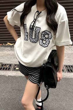 Loose Fit Short Sleeve T-Shirt with Snake Pattern and Embroidered Letters - Spring Summer National Trend for Couples