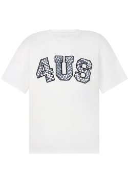 Loose Fit Short Sleeve T-Shirt with Snake Pattern and Embroidered Letters - Spring Summer National Trend for Couples