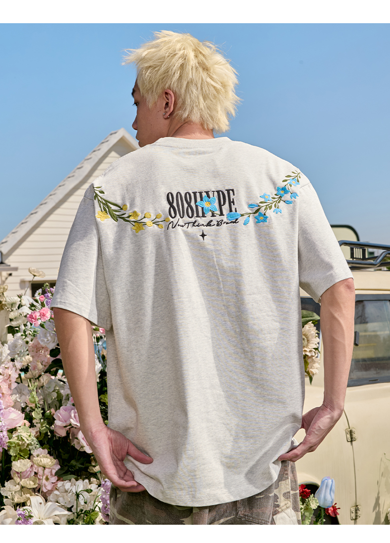 Loose Plus Size Embroidered Short Sleeve T-Shirt - Hip Hop Trendy American Vintage Style for Summer 2025 - Unisex Fashion Loose Plus Size Embroidered Short Sleeve T-Shirt - Hip Hop Trendy American Vintage Style for Summer 2025 - Unisex Fashion