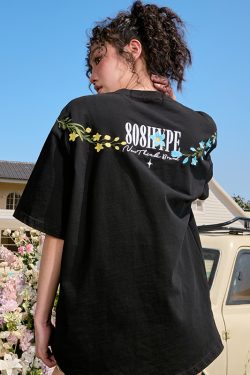 Loose Plus Size Embroidered Short Sleeve T-Shirt - Hip Hop Trendy American Vintage Style for Summer 2025 - Unisex Fashion