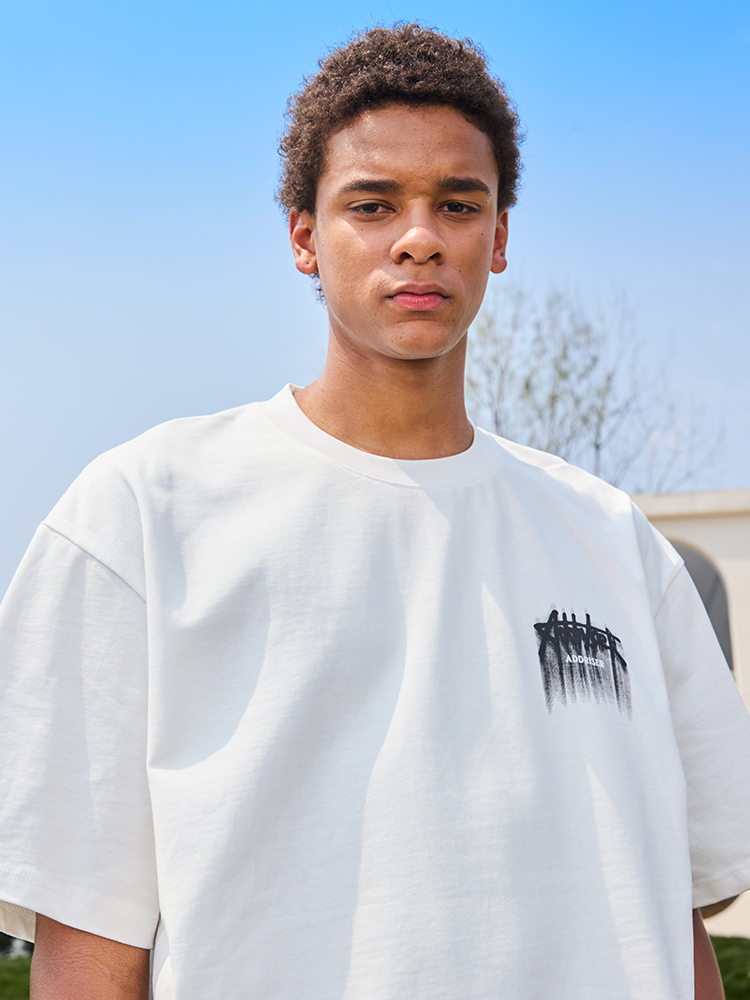 Loose Plus Size Trendy Letter Short Sleeve T-Shirt - Retro Print American Heavyweight Unisex for Summer 2025 Fashion Loose Plus Size Trendy Letter Short Sleeve T-Shirt - Retro Print American Heavyweight Unisex for Summer 2025 Fashion