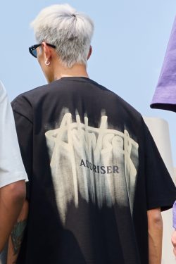 Loose Plus Size Trendy Letter Short Sleeve T-Shirt - Retro Print American Heavyweight Unisex for Summer 2025 Fashion