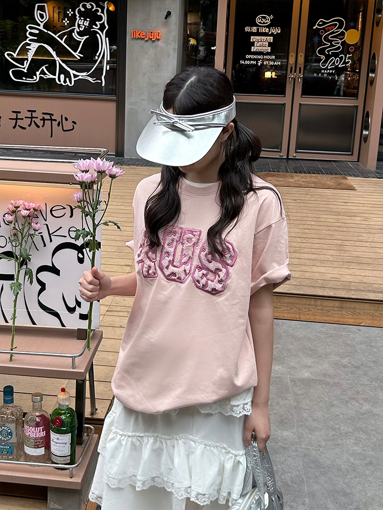 Loose Plush Round Neck Short Sleeve T-shirt for Couples - 2025 Spring/Summer National Trend, Versatile Casual Fashion Loose Plush Round Neck Short Sleeve T-shirt for Couples - 2025 Spring/Summer National Trend, Versatile Casual Fashion