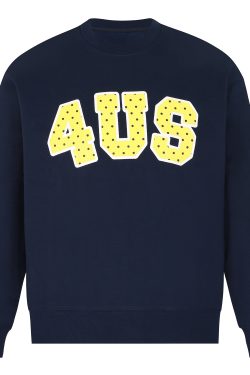 Loose Round Neck Polka Dot Print Pullover Sweatshirt - Spring Autumn Couple Style, National Trend, Casual Fashion Top