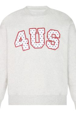 Loose Round Neck Polka Dot Print Pullover Sweatshirt - Spring Autumn Couple Style, National Trend, Casual Fashion Top