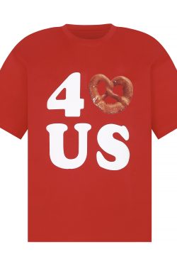 Loose Unisex Short Sleeve T-Shirt with Embroidered Heart - Summer Plaid Design, Trendy Casual Wear for Couples