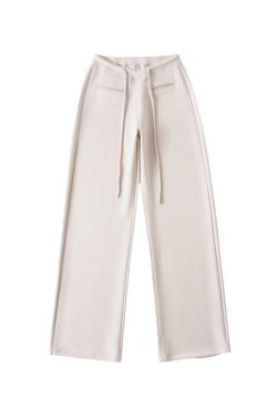Low-Waist Drawstring Casual Wide-Leg Floor-Length Pants for Women - Versatile Lazy Style 2025 Trendy Fashion