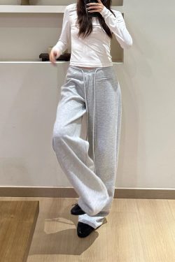 Low-Waist Drawstring Casual Wide-Leg Floor-Length Pants for Women - Versatile Lazy Style 2025 Trendy Fashion