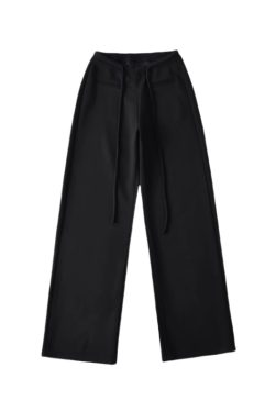 Low-Waist Drawstring Casual Wide-Leg Floor-Length Pants for Women - Versatile Lazy Style 2025 Trendy Fashion