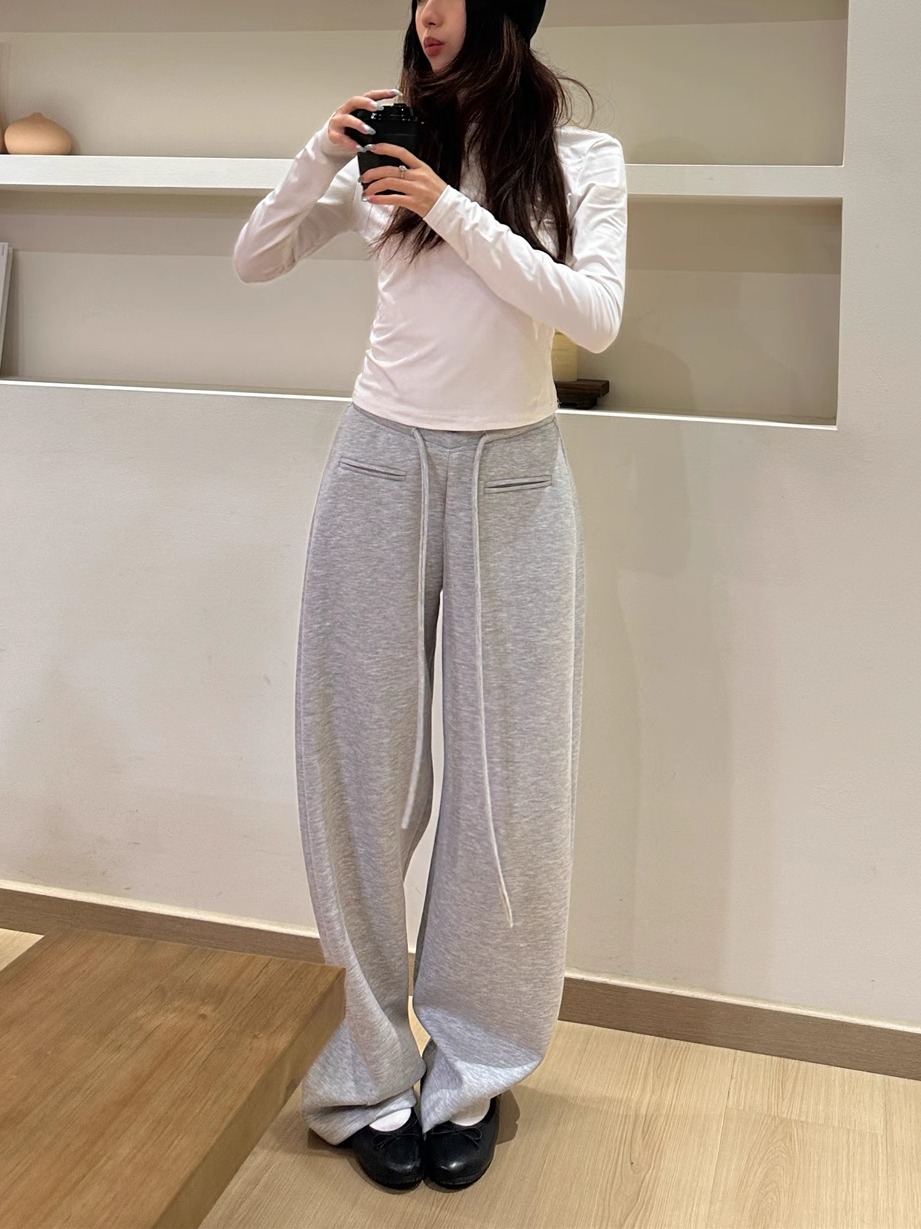 Low-Waist Drawstring Casual Wide-Leg Floor-Length Pants for Women - Versatile Lazy Style 2025 Trendy Fashion Low-Waist Drawstring Casual Wide-Leg Floor-Length Pants for Women - Versatile Lazy Style 2025 Trendy Fashion