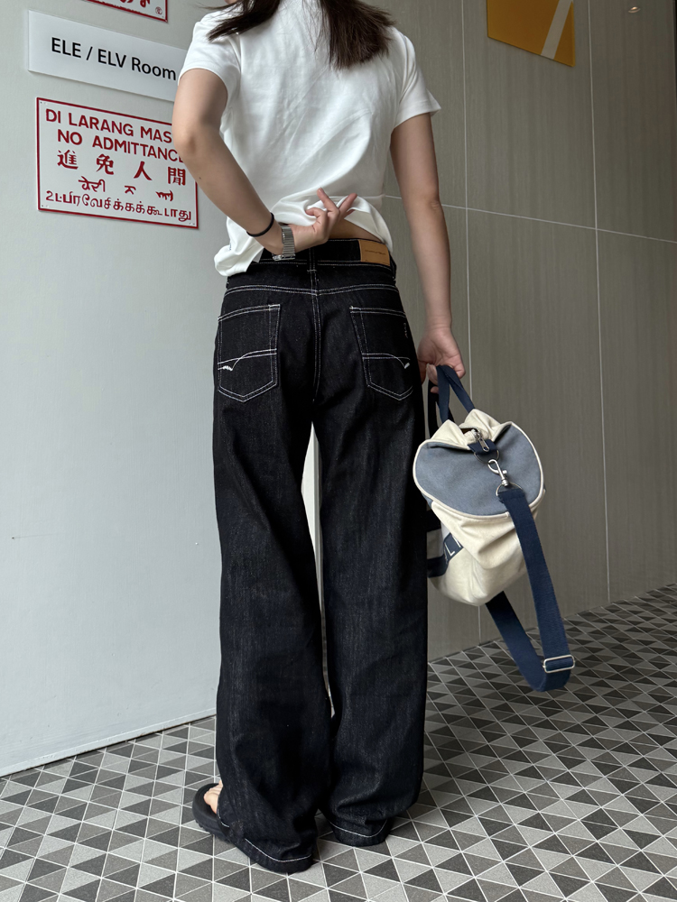 Low-Waist Straight-Leg Wide-Leg Jeans for Women - Trendy Casual High Street Design, Slimming Long Pants for Effortless Style Low-Waist Straight-Leg Wide-Leg Jeans for Women - Trendy Casual High Street Design, Slimming Long Pants for Effortless Style