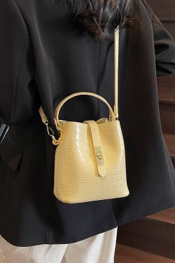 Luxury Lightweight Crocodile Pattern Bucket Bag - Summer 2025 Underarm Fashion Shoulder Bag