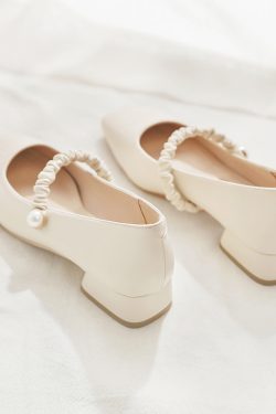 Mary Jane Women's Sheepskin Flat Shoes - Gentle Spring Autumn Style Fairy Shoes for Skirts, Vintage-Inspired Footwear
