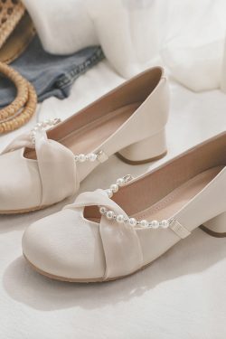 Mary Jane Women's Sheepskin Flat Shoes - Gentle Spring Autumn Style Fairy Shoes for Skirts, Vintage-Inspired Footwear