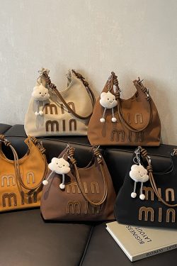 Matte Vintage Women's Large Capacity Shoulder Bag - Casual Tote for Work and Commuting - Spring Summer 2025 Fashion