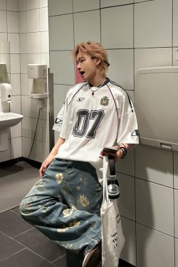 Men's American Retro Graffiti Printed Mesh Short-Sleeve T-Shirt - Summer Loose Half-Sleeve Jersey, Urban Style