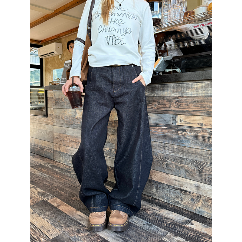 Men's and Women's American Retro Wide-Leg Jeans with Embroidered Design - Casual Loose Fit Long Pants Men's and Women's American Retro Wide-Leg Jeans with Embroidered Design - Casual Loose Fit Long Pants