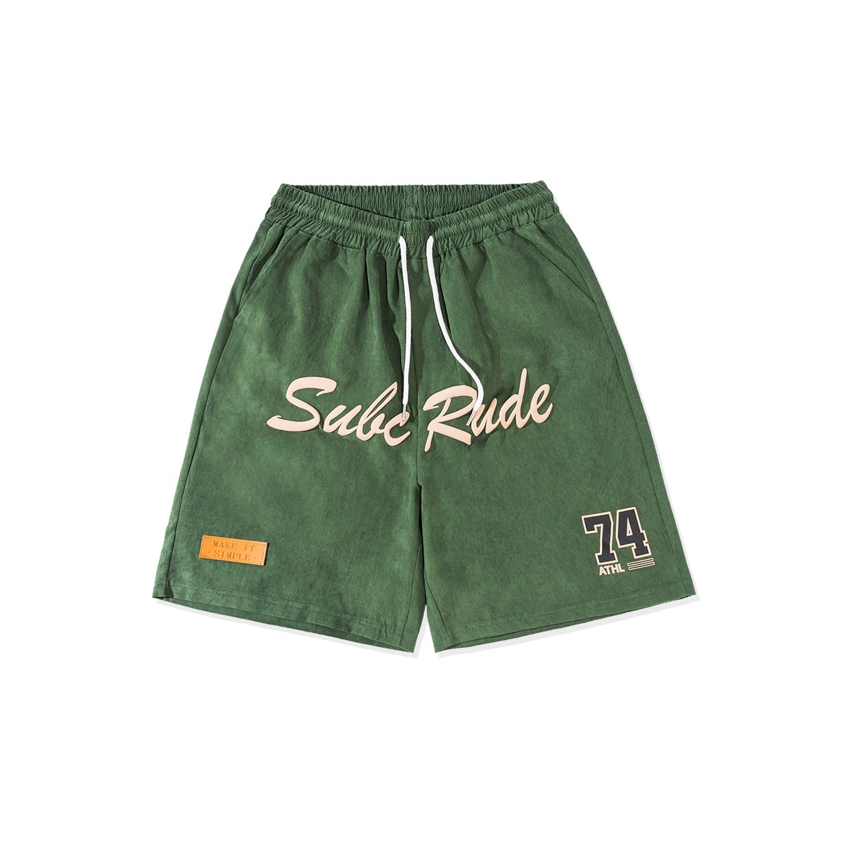 Men's Trendy Loose Casual Sports Shorts with Letter Print, Elastic Waist, Five-Point Design for Street Hip-Hop Style Men's Trendy Loose Casual Sports Shorts with Letter Print, Elastic Waist, Five-Point Design for Street Hip-Hop Style