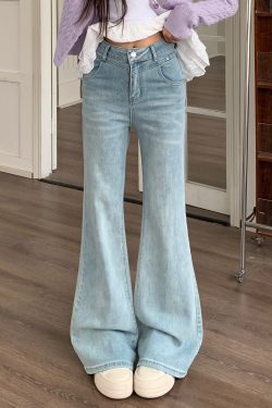 Mid-Waist Flared Jeans for Women - American Style Non-Stick Leg Slimming Pants - Versatile 2025 Spring Fashion