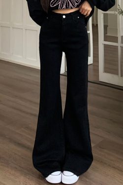 Mid-Waist Flared Jeans for Women - American Style Non-Stick Leg Slimming Pants - Versatile 2025 Spring Fashion