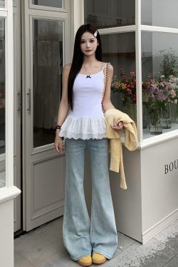 Mid-Waist Flared Jeans for Women - American Style Non-Stick Leg Slimming Pants - Versatile 2025 Spring Fashion