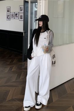 Mid-Waist Loose Slimming Pleated Wide-Leg Trousers for Women - Stylish Non-Selective Leg Type Suit Pants, Perfect for Y2K and Trendy Looks