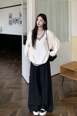 Mid-Waist Loose Slimming Pleated Wide-Leg Trousers for Women - Stylish Non-Selective Leg Type Suit Pants, Perfect for Y2K and Trendy Looks